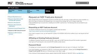
                            5. Request an NSF FastLane Account | MIT Kuali Coeus