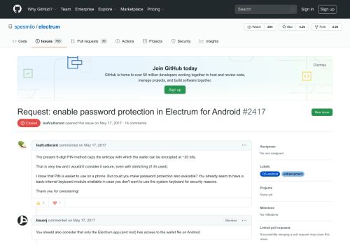 
                            12. Request: enable password protection in Electrum for Android · Issue ...