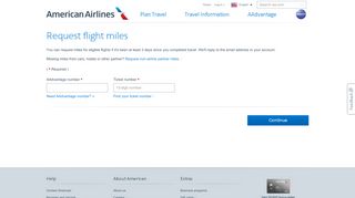 
                            12. Request flight miles - Missing miles - American Airlines