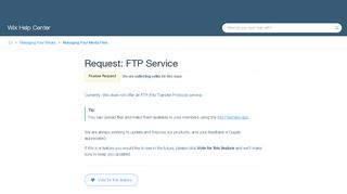 
                            1. Request: FTP Service | Help Center | Wix.com