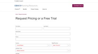 
                            8. Request Information, Pricing and a Free Trial - Ebsco