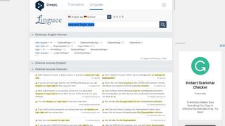 
                            13. request login data - German translation – Linguee