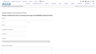 
                            2. Request login to the Customer Portal – MSAB