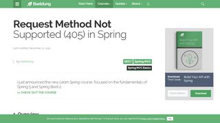 
                            8. Request Method Not Supported (405) in Spring | Baeldung