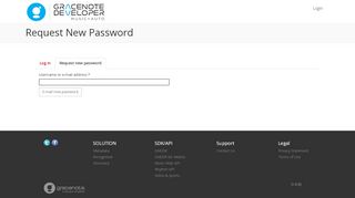 
                            13. Request New Password | Gracenote Developer Music + Auto APIs
