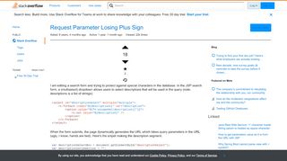 
                            11. Request Parameter Losing Plus Sign - Stack Overflow