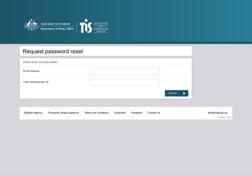 
                            12. Request password reset | TIS Online