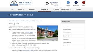 
                            10. Request & Renew Items - Billerica Public Library