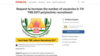 
                            11. request to increase vacancy in TamilNadu TRB polytechnic exam 2017