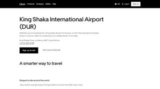 
                            2. Request Uber at King Shaka International Airport (DUR) | Uber