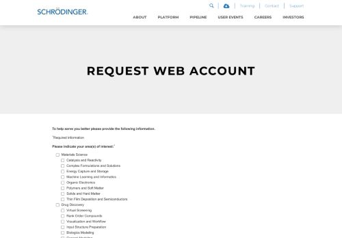 
                            2. Request Web Account | Schrödinger