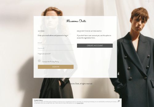 
                            4. request your access keys - Massimo Dutti