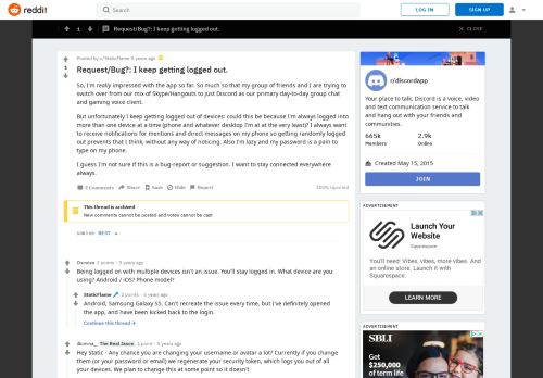 
                            8. Request/Bug?: I keep getting logged out. : discordapp - Reddit