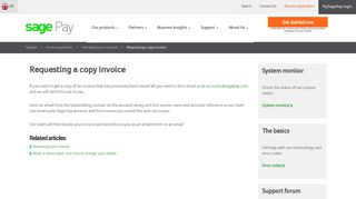
                            9. Requesting a copy invoice - Sage Pay