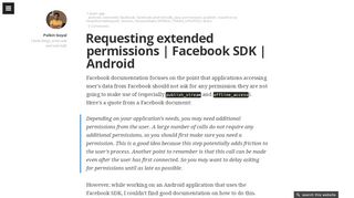 
                            10. Requesting extended permissions | Facebook SDK | Android
