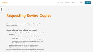 
                            3. Requesting Review Copies | Elsevier Evolve