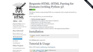 
                            13. Requests-HTML: HTML Parsing for Humans (writing Python 3 ...
