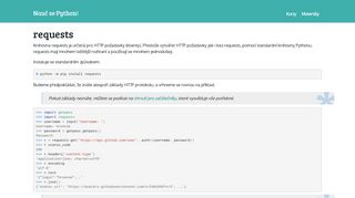 
                            3. Requests – Weboví klienti - Nauč se Python