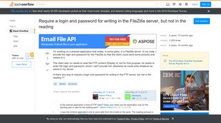 
                            5. Require a login and password for writing in the FileZilla server, but not ...