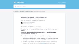 
                            8. Require Sign-In: The Essentials | AppSheet Help Center