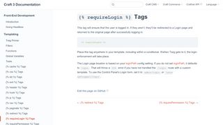
                            5. {% requireLogin %} Tags | Craft 3 Documentation - Craft CMS ...