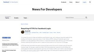 
                            1. Requiring HTTPS for Facebook Login - Facebook for Developers