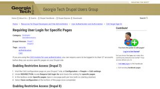 
                            3. Requiring User Login for Specific Pages | Georgia Tech Drupal Users ...