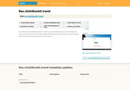 
                            11. Res Clickitbookit (Res.clickitbookit.travel) - :: HOTELSUPPORT ::