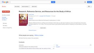 
                            13. Research, Reference Service, and Resources for the Study of Africa