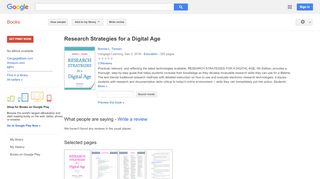 
                            11. Research Strategies for a Digital Age - Keputusan Buku Google
