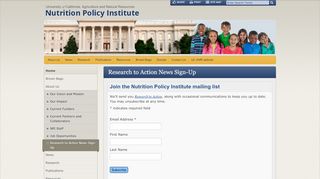 
                            13. Research to Action News Sign-Up - Nutrition Policy Institute ...