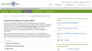 
                            8. Researcher Development Program (RDP) - Freie Universität Berlin