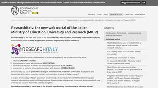 
                            13. ResearchItaly: the new web portal of the Italian Ministry of Education ...