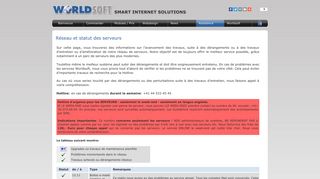 
                            9. Réseau et statut des serveurs - Worldsoft SA - Smart Internet Business ...