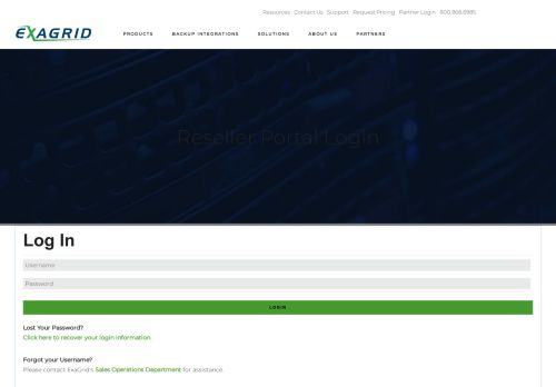 
                            13. Reseller Portal Login - ExaGrid