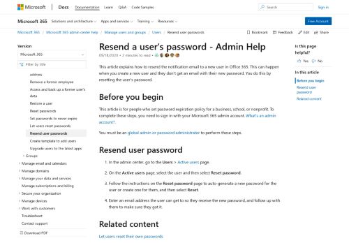 
                            4. Resend a user's password in Office 365 - Admin Help | ...