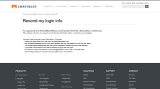 
                            12. Resend my login info - My SmartBear