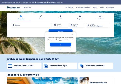 
                            4. Reserva hoteles, vuelos y paquetes vacacionales baratos con Expedia