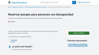 
                            4. Reservar pasajes para personas con discapacidad - Argentina.gob.ar ...
