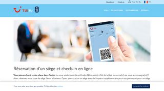 
                            1. Réservation d'un siège et check-in en ligne | TUI fly.fr