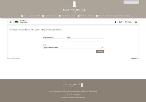 
                            9. Reservation Login - Carton House Hotel