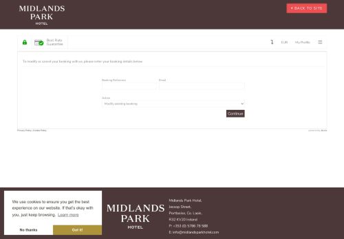 
                            6. Reservation Login - Midlands Park Hotel