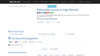 
                            5. Reservation synxis cc login Results For Websites Listing - SiteLinks.Info