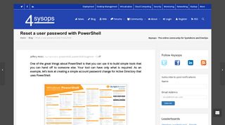 
                            7. Reset a user password with PowerShell – 4sysops