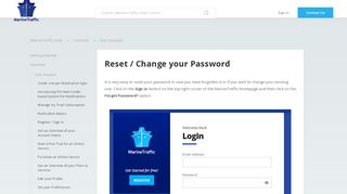 
                            3. Reset / Change your Password – MarineTraffic Help