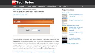 
                            6. Reset D-Link Default Password - PCTechBytes