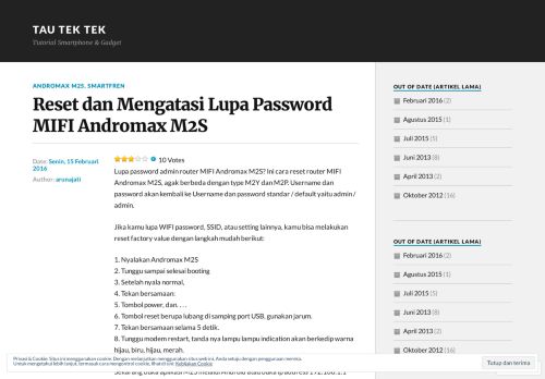 
                            8. Reset dan Mengatasi Lupa Password MIFI Andromax M2S – Tau Tek ...