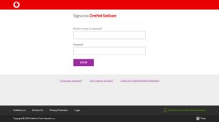 
                            6. Reset Forgotten Password - OneNet Selfcare - Vodafone.cz