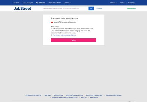 
                            5. Reset kata sandi Anda - JobStreet.com