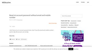 
                            12. Reset mi account password without email and mobile number - WEBCAZINE
